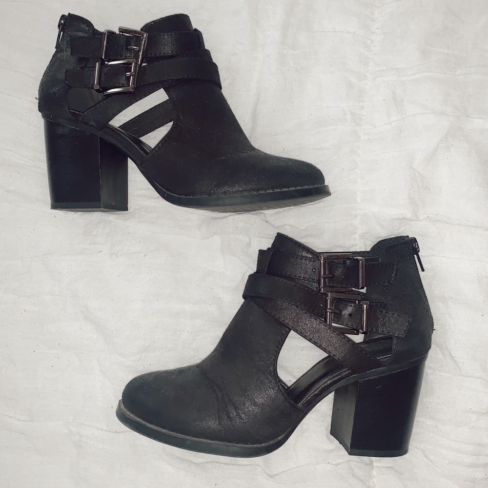 Black high heel boots